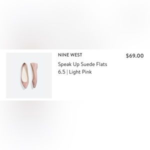 Nine West Speak Up Suede Flats- light pink